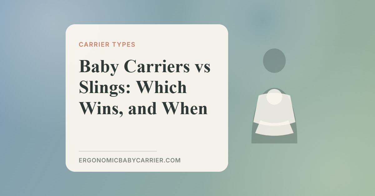 Baby Carriers vs Slings: Which Wins, and When — illustrated guide cover, Ergonomic Baby Carrier