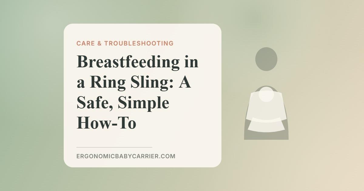 Breastfeeding in a Ring Sling: A Safe, Simple How-To — illustrated guide cover, Ergonomic Baby Carrier