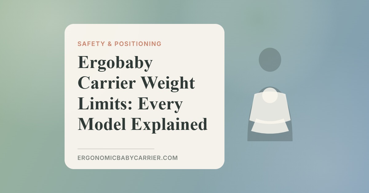 Ergobaby Carrier Weight Limits: Every Model Explained — illustrated guide cover, Ergonomic Baby Carrier
