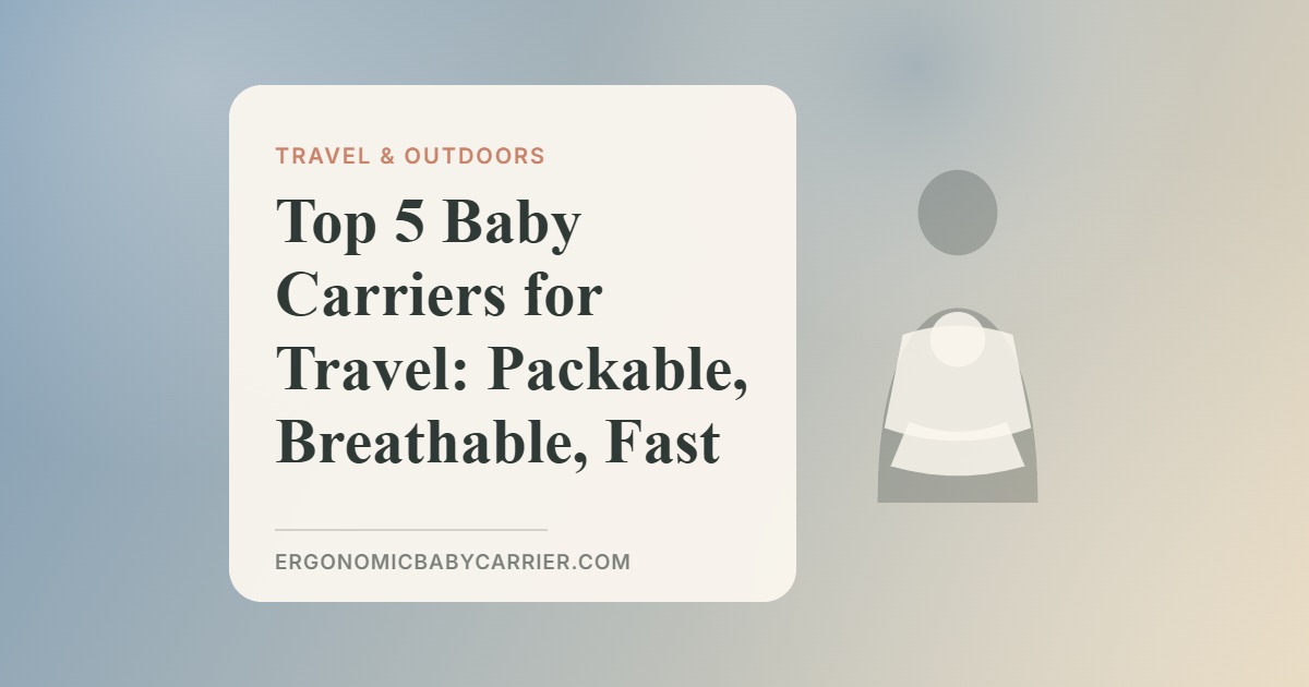 Top 5 Baby Carriers for Travel: Packable, Breathable, Fast — illustrated guide cover, Ergonomic Baby Carrier